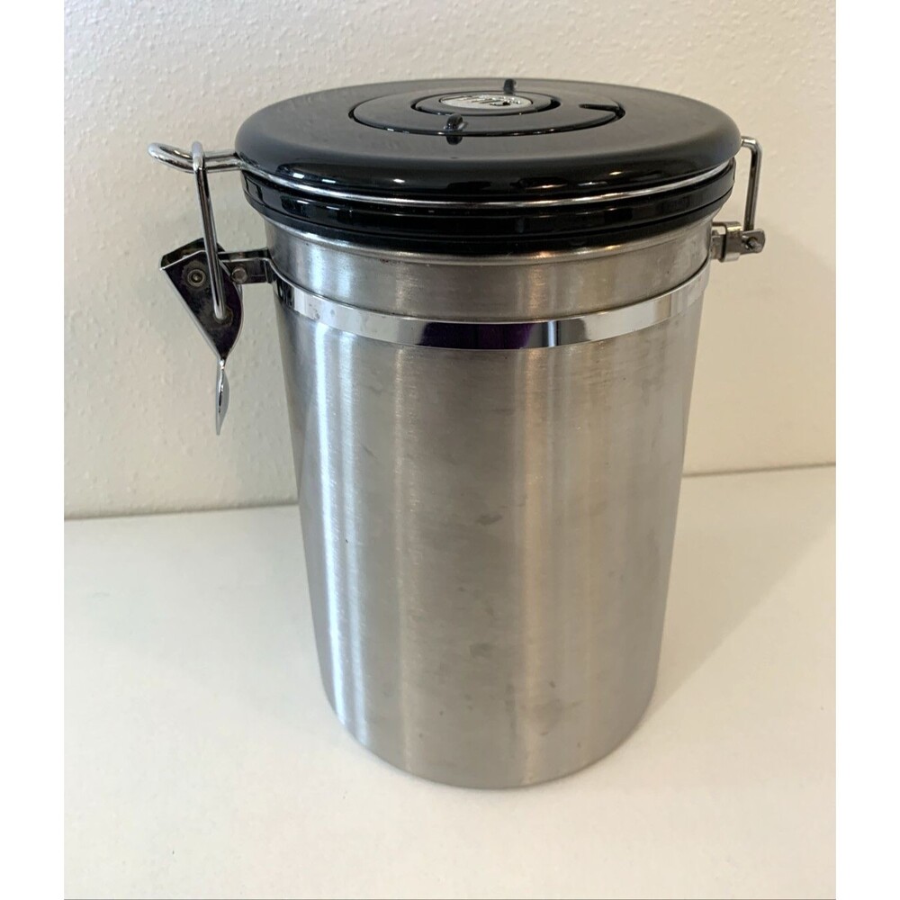 Friis Stainless Steel Airtight Coffee Canister 8” Silver Storage Container